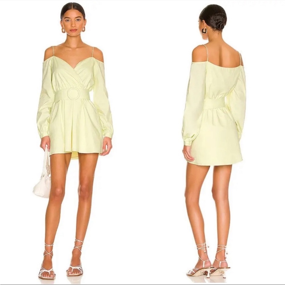 REVOLVE X MORE TO COME Leia Off Shoulder Yellow Dress NWT